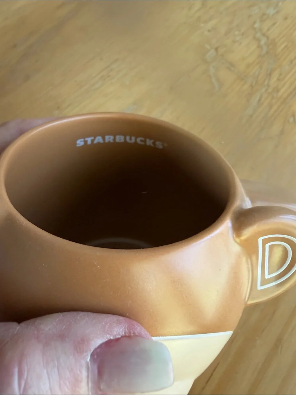 Starbucks Bear Face Ceramic Mug - Tan and Cream